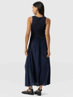 Saint and Sofia Renee Contrast Dress - Navy
