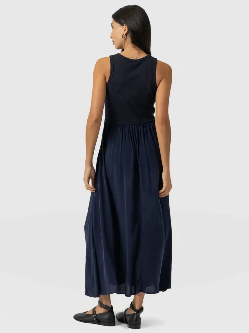 Saint and Sofia Renee Contrast Dress - Navy