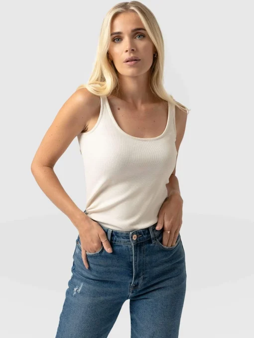 Saint and Sofia Rib Cami - Cream