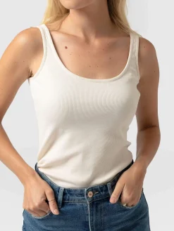 Saint and Sofia Rib Cami - Cream