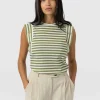 Saint and Sofia Rowan Tee - Green Stripe