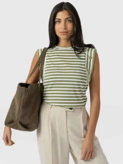 Saint and Sofia Rowan Tee - Green Stripe
