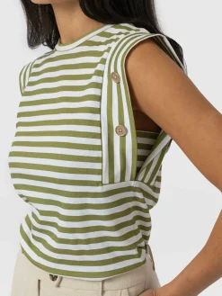 Saint and Sofia Rowan Tee - Green Stripe