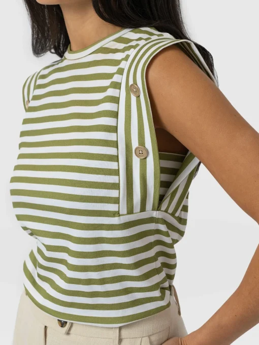 Saint and Sofia Rowan Tee - Green Stripe