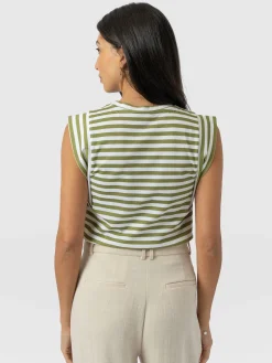 Saint and Sofia Rowan Tee - Green Stripe