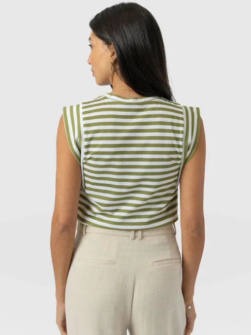 Saint and Sofia Rowan Tee - Green Stripe