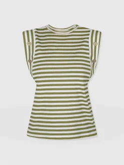 Saint and Sofia Rowan Tee - Green Stripe