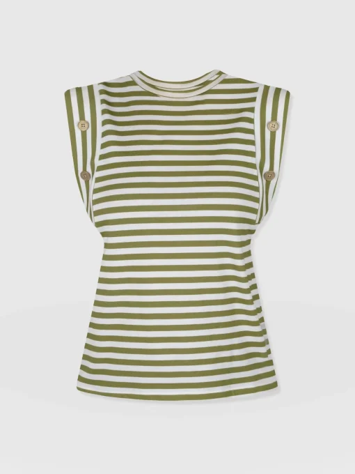 Saint and Sofia Rowan Tee - Green Stripe