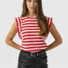 Saint and Sofia Rowan Tee - Red Stripe