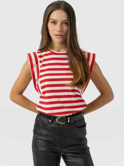 Saint and Sofia Rowan Tee - Red Stripe