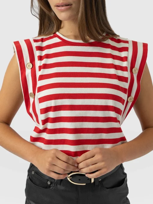 Saint and Sofia Rowan Tee - Red Stripe