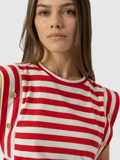 Saint and Sofia Rowan Tee - Red Stripe