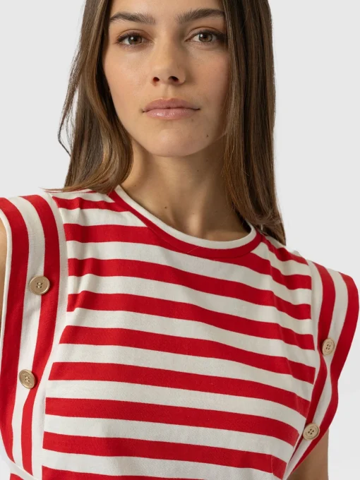 Saint and Sofia Rowan Tee - Red Stripe