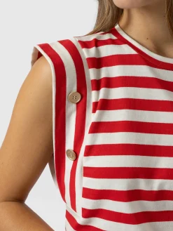 Saint and Sofia Rowan Tee - Red Stripe
