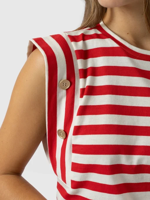 Saint and Sofia Rowan Tee - Red Stripe