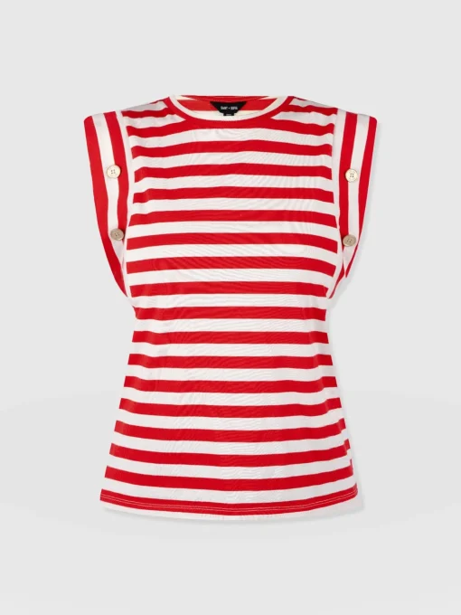 Saint and Sofia Rowan Tee - Red Stripe