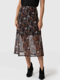 Saint and Sofia Runway Mesh Skirt - 70's Paisley