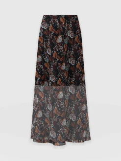 Saint and Sofia Runway Mesh Skirt - 70's Paisley