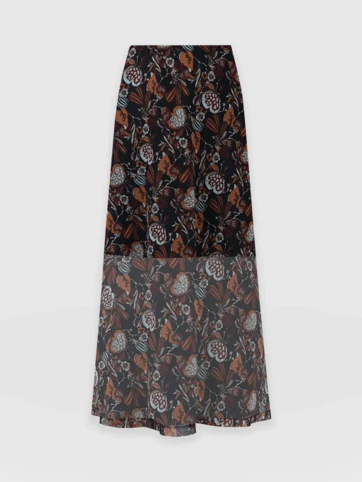 Saint and Sofia Runway Mesh Skirt - 70's Paisley
