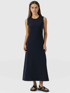 Saint and Sofia Sleeveless Runway Maxi Dress - Navy