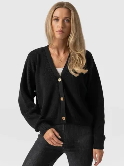 Saint and Sofia Soho Crop Cardigan - Black