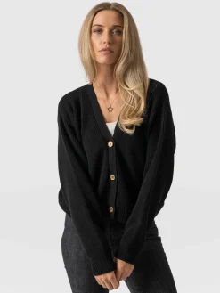 Saint and Sofia Soho Crop Cardigan - Black
