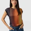 Saint and Sofia Turn Up Contrast Tee - Amber Gradient