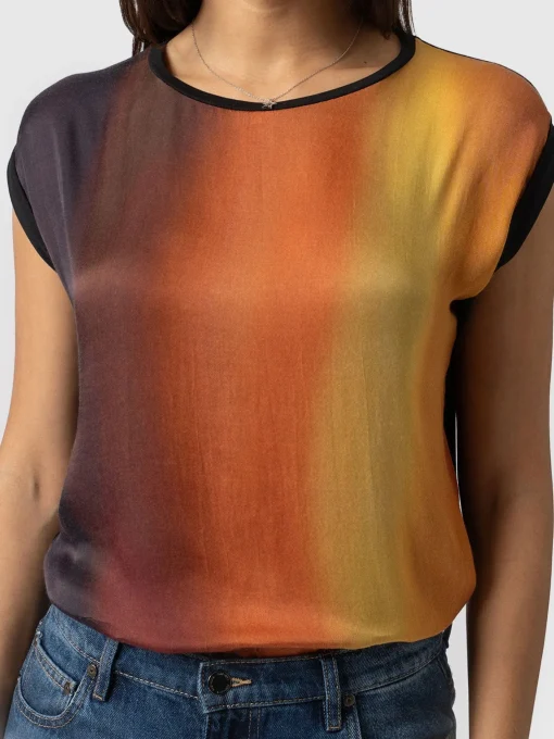 Saint and Sofia Turn Up Contrast Tee - Amber Gradient