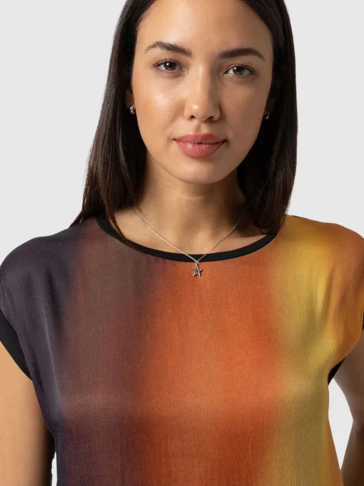 Saint and Sofia Turn Up Contrast Tee - Amber Gradient