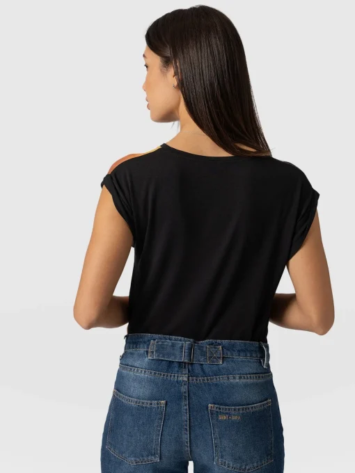 Saint and Sofia Turn Up Contrast Tee - Amber Gradient