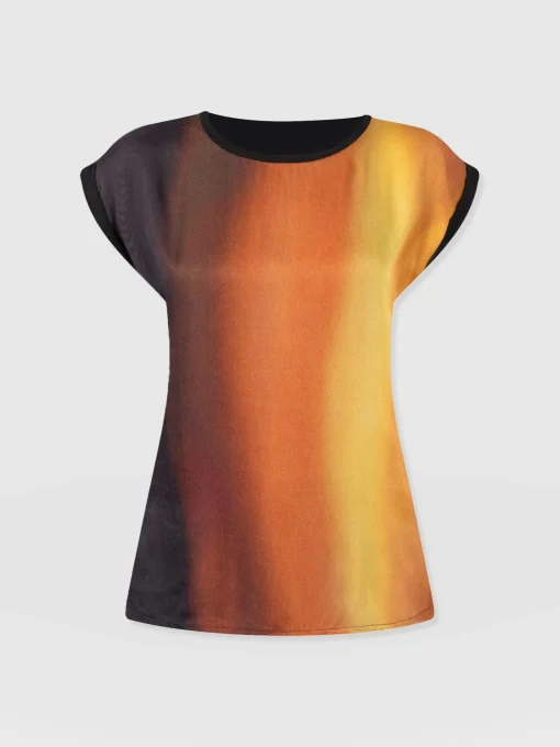 Saint and Sofia Turn Up Contrast Tee - Amber Gradient