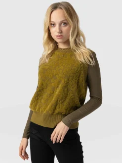 Saint and Sofia Wren Sleeveless Knit - Olive
